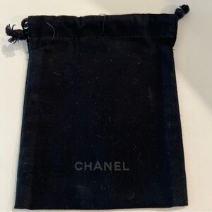 New Chanel Black Makeup/Jewelry Pouch Drawstring Bag Dust Bag 100% Authentic